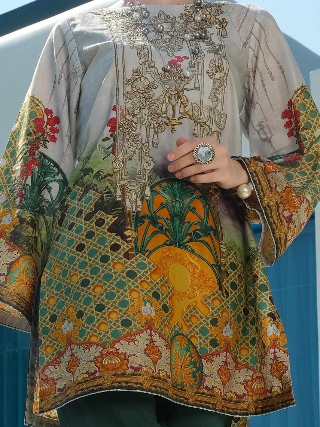 Aqua Lawn 3Pc Stitched - ALP-3PS-867
