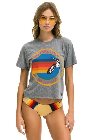 AVIATOR NATION HAIGHT ASHBURY BOYFRIEND TEE - HEATHER GREY