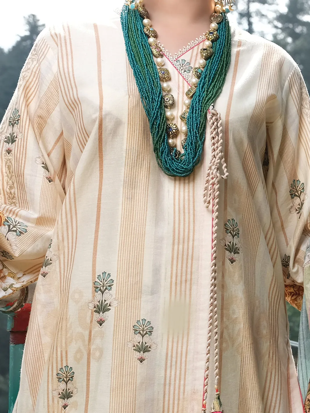 Beige Cambric 3 Piece Stitched - ALP-3PS-972/S
