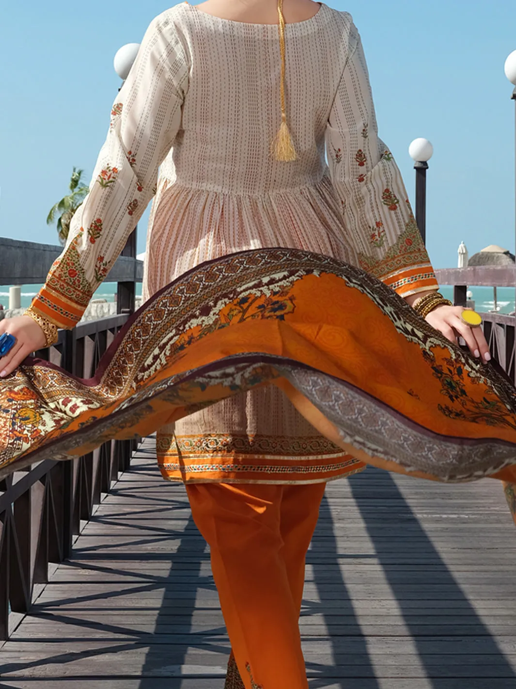 Beige Lawn 3 Piece Stitched - ALP-3PS-885