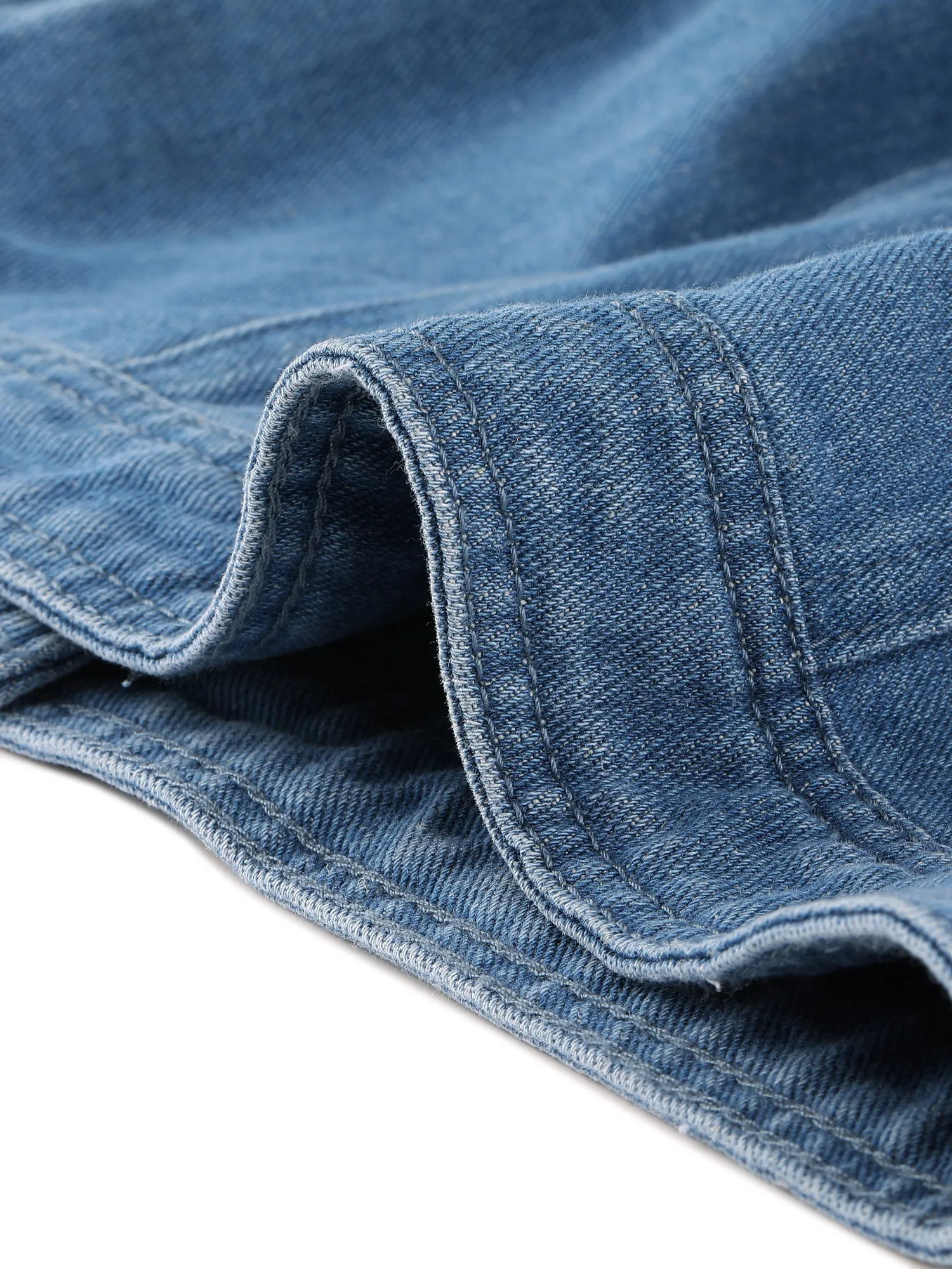 Biker Notched Lapel Asymmetric Zip Moto Denim Jackets