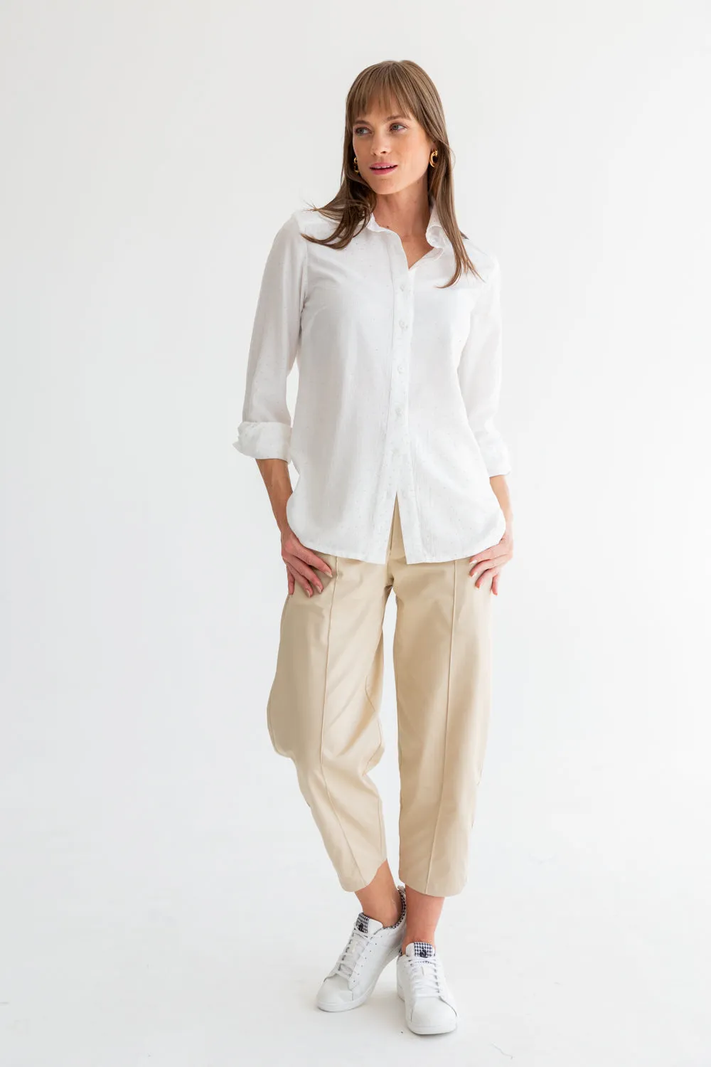 Boyfriend Shirt White Diamond