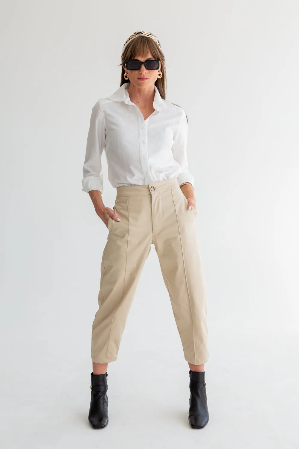 Boyfriend Shirt White Diamond