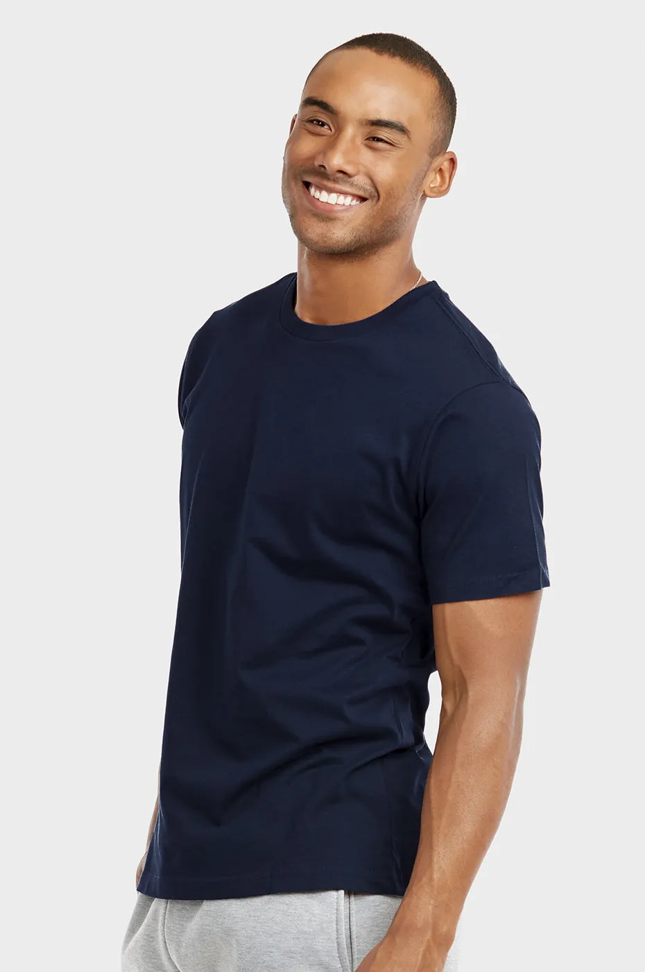 COTTONBELL MEN'S CREW NECK T-SHIRT (TR500C_NAVY)