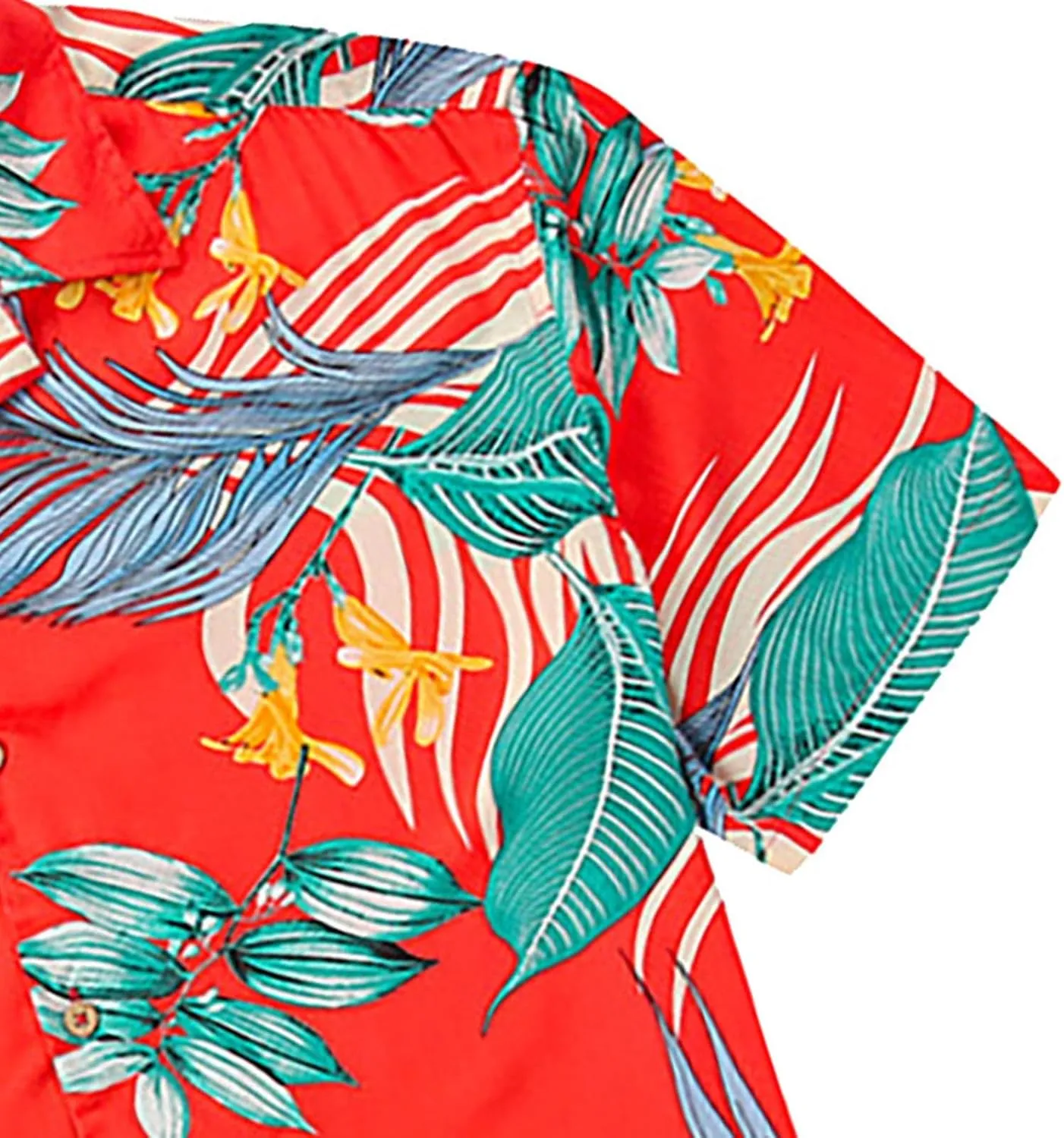 CRNTCEM Men's Casual Hawaiian Shirt Floral Printed Button-Down Cruise Shirts Short Sleeve Tropical Travel Beach Shirt