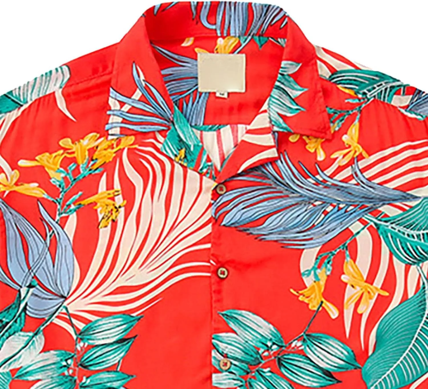 CRNTCEM Men's Casual Hawaiian Shirt Floral Printed Button-Down Cruise Shirts Short Sleeve Tropical Travel Beach Shirt
