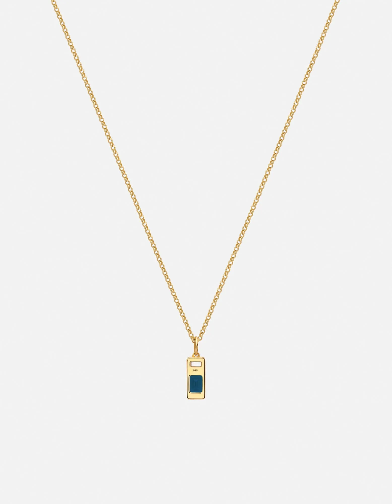 Everett London Blue Topaz Necklace, Gold Vermeil/Baguette Sapphire