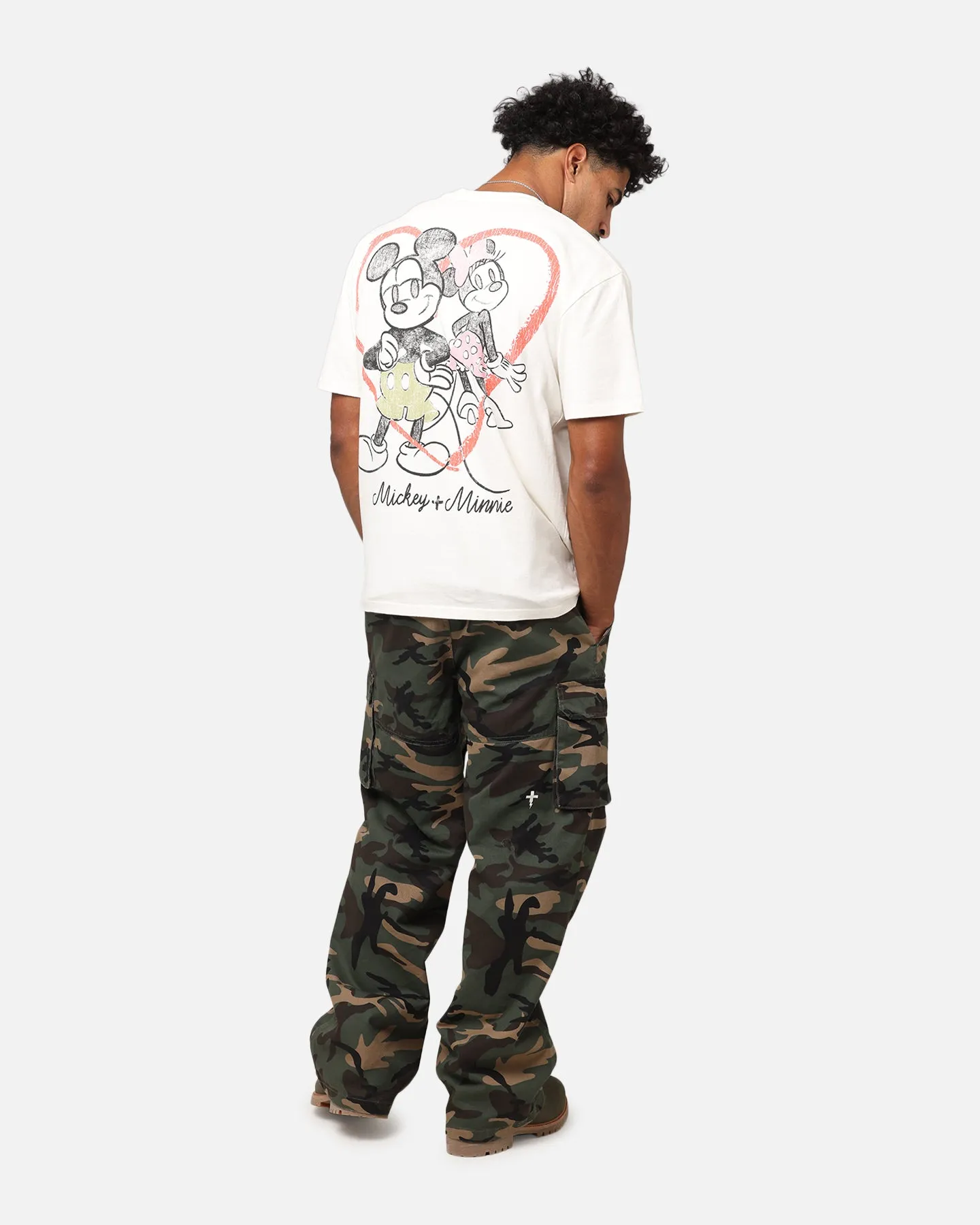 Goat Crew Disney’s Mickey Mouse & Minnie Mouse Heavyweight T-Shirt Off White