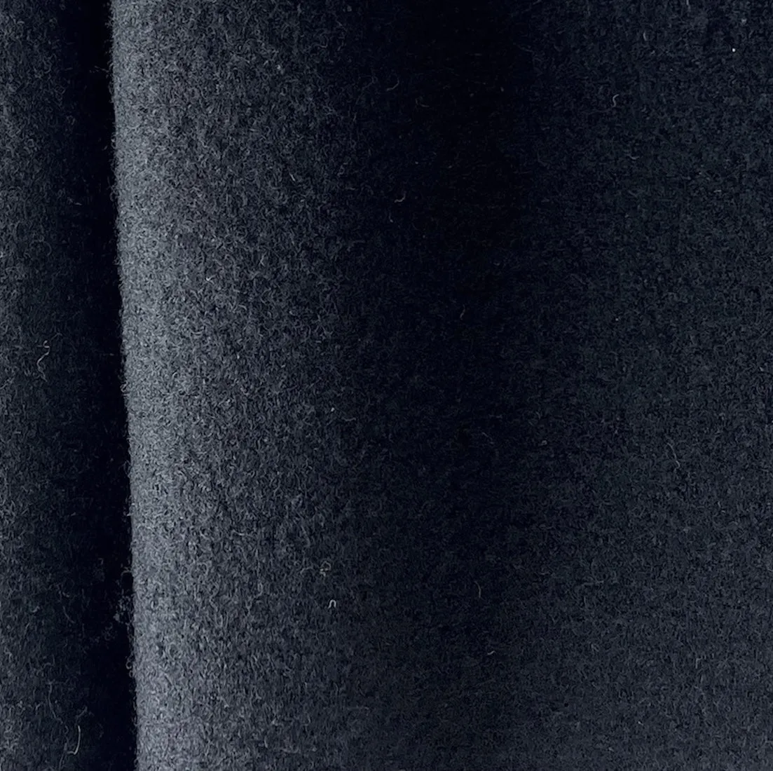 Jet Black 12 oz. Boiled Wool Coating (Made in Germany)
