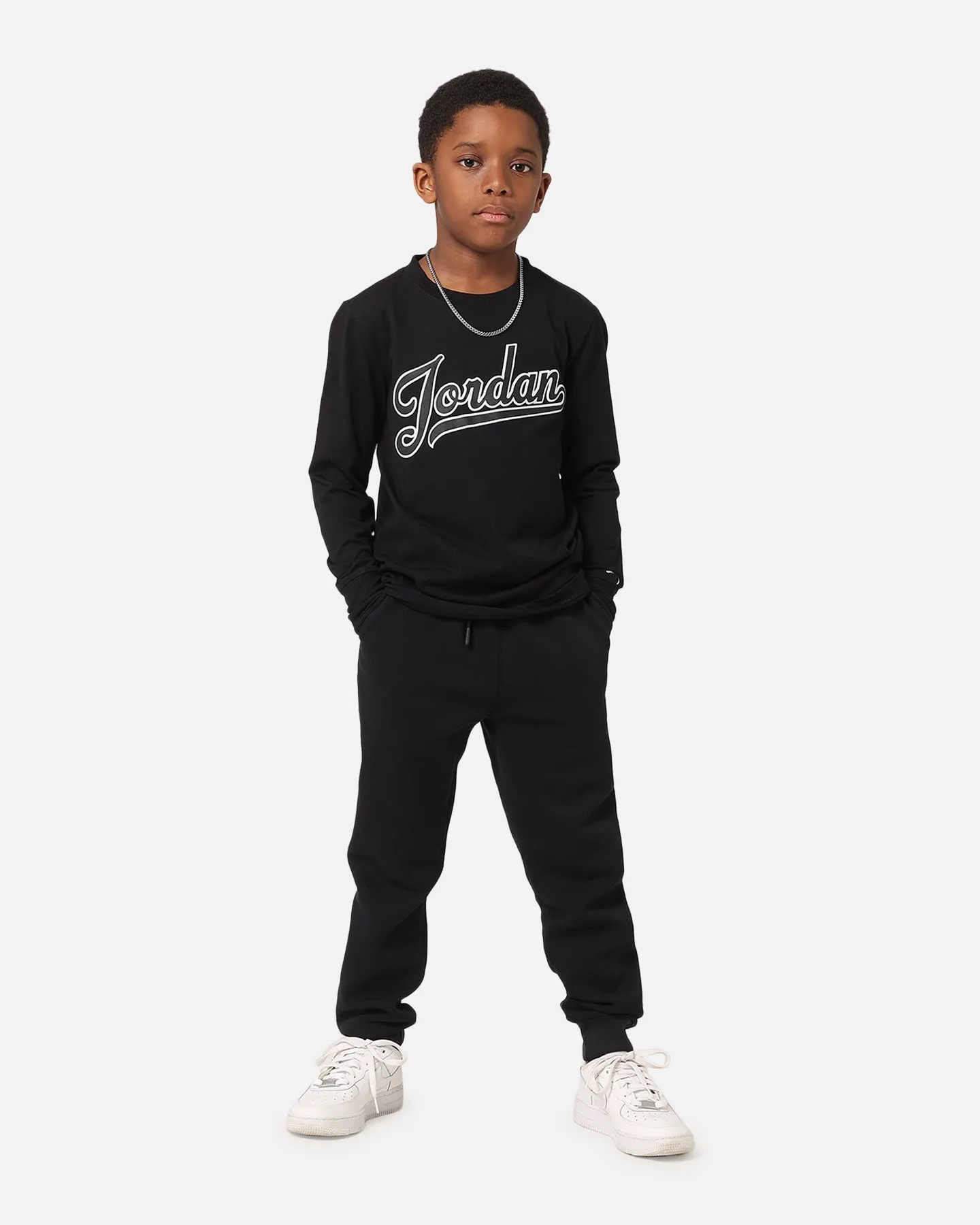 Jordan Kids' Major League Jordan Script Long Sleeve T-Shirt Black