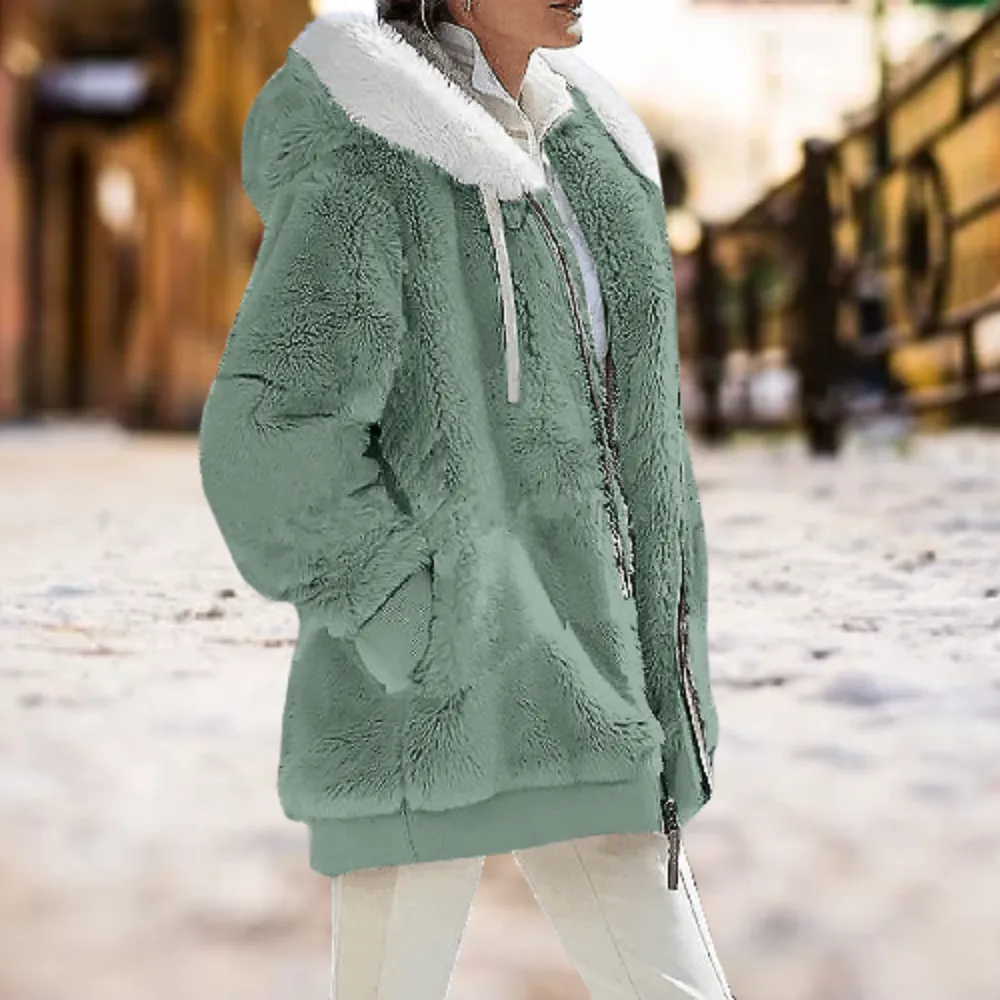 Kathryn | Plsch-Kapuzenjacke