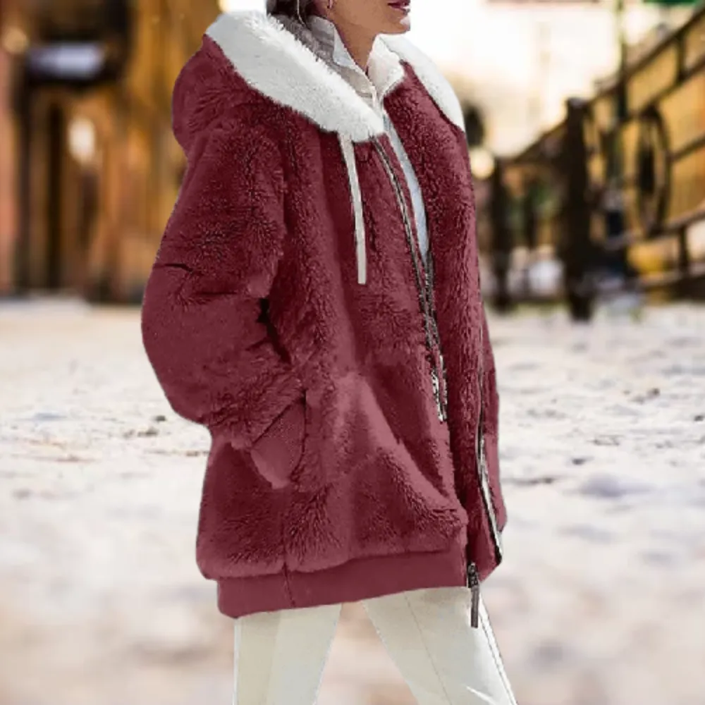 Kathryn | Plsch-Kapuzenjacke