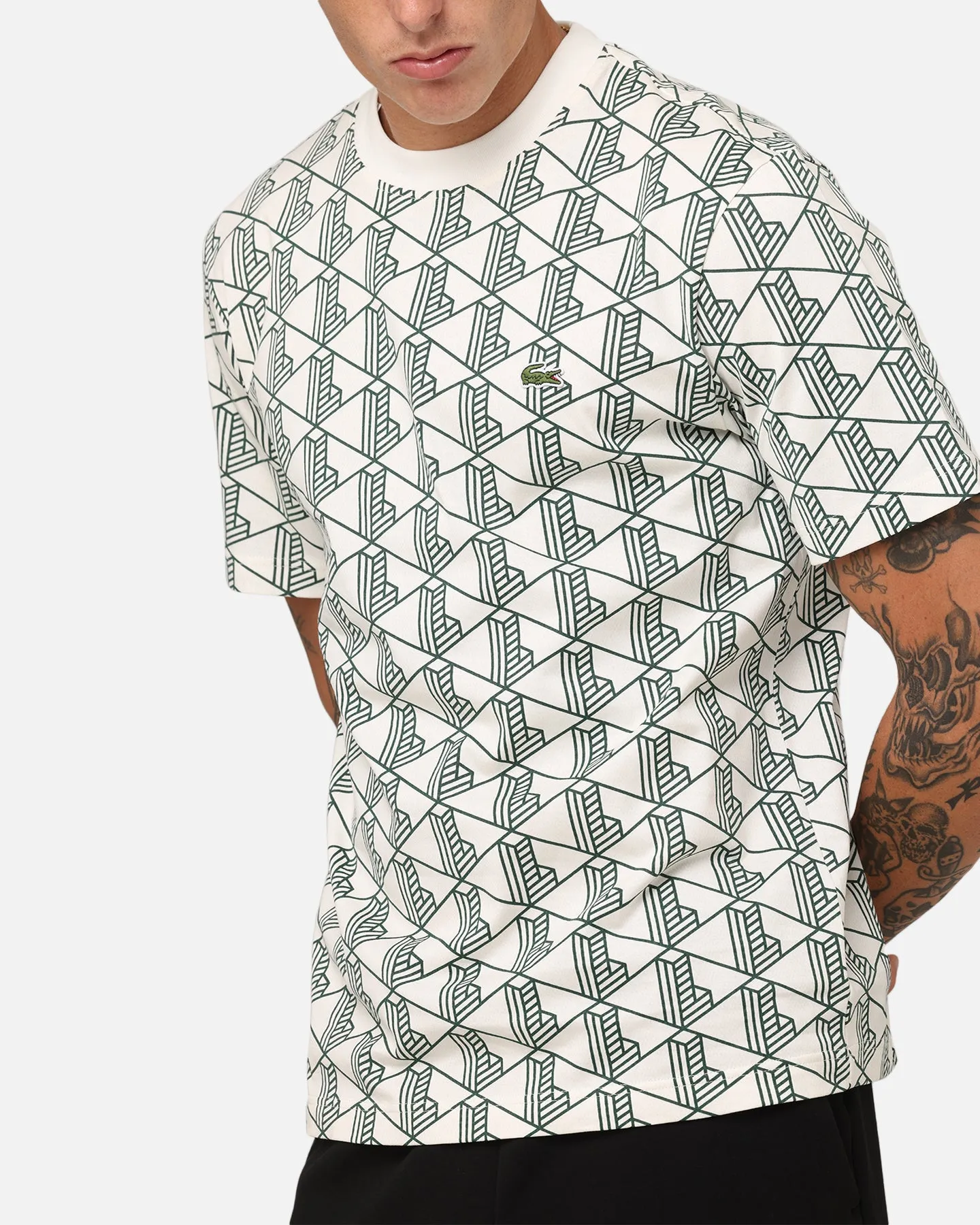 Lacoste Monogram T-Shirt Black/White