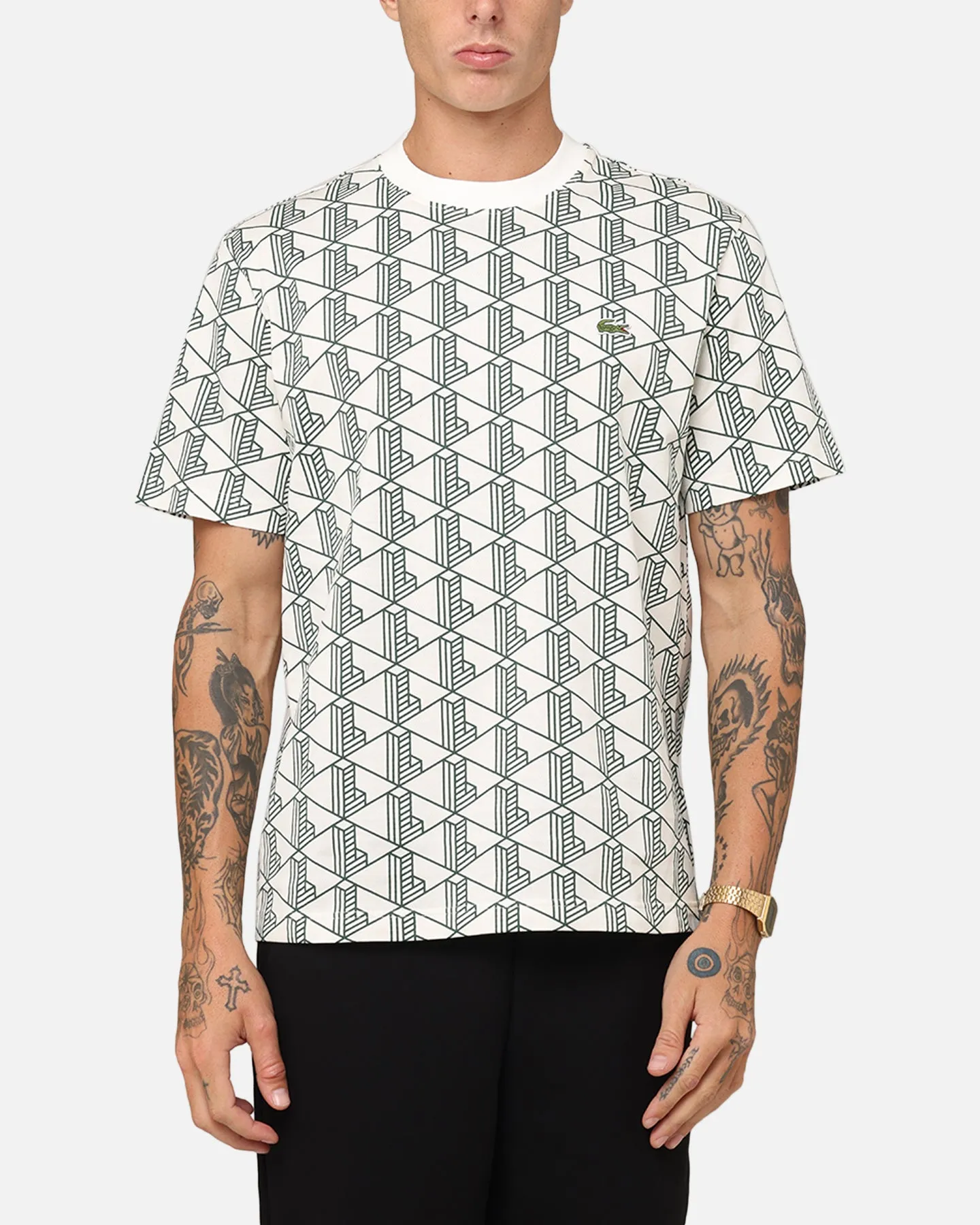 Lacoste Monogram T-Shirt Black/White
