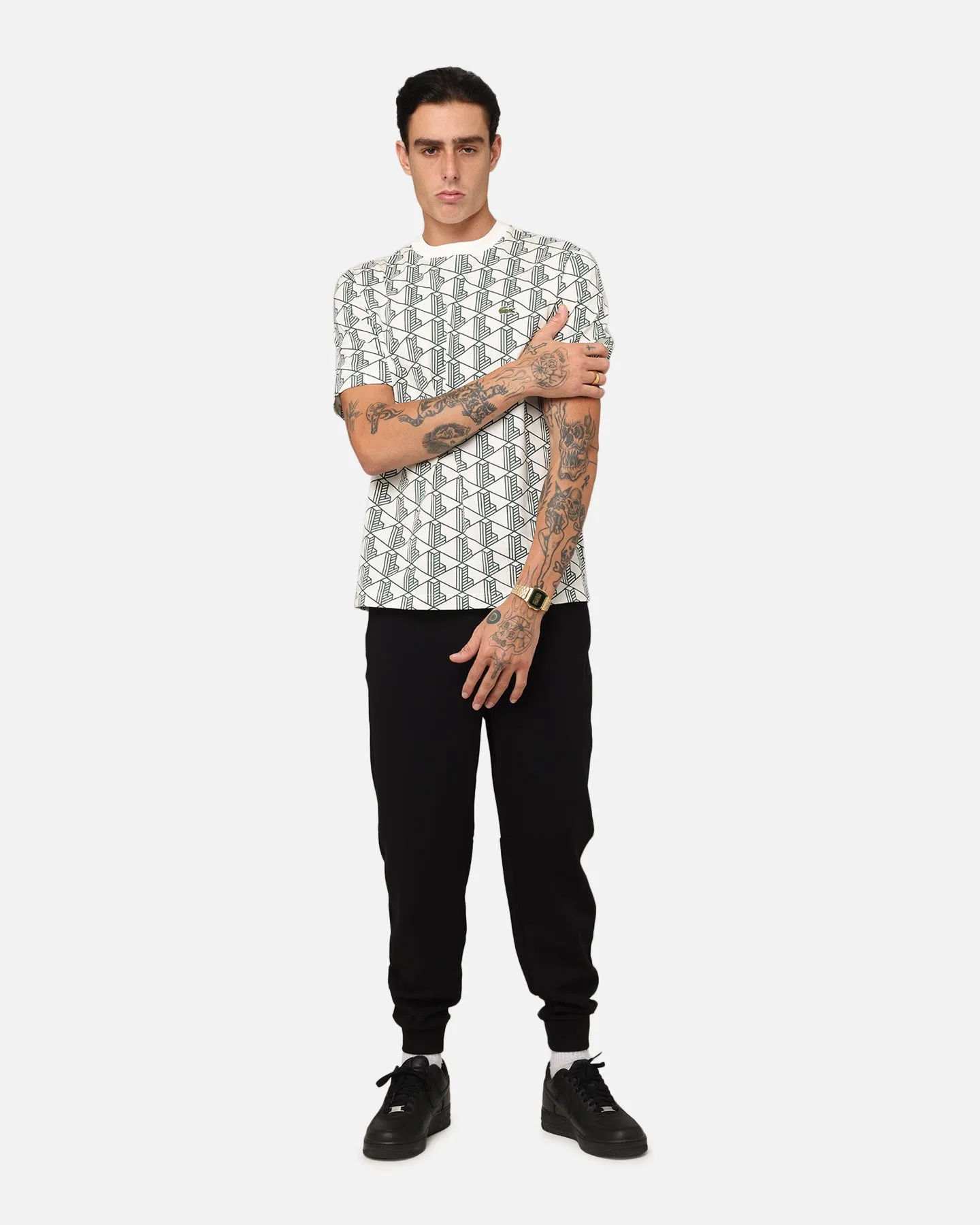Lacoste Monogram T-Shirt Black/White