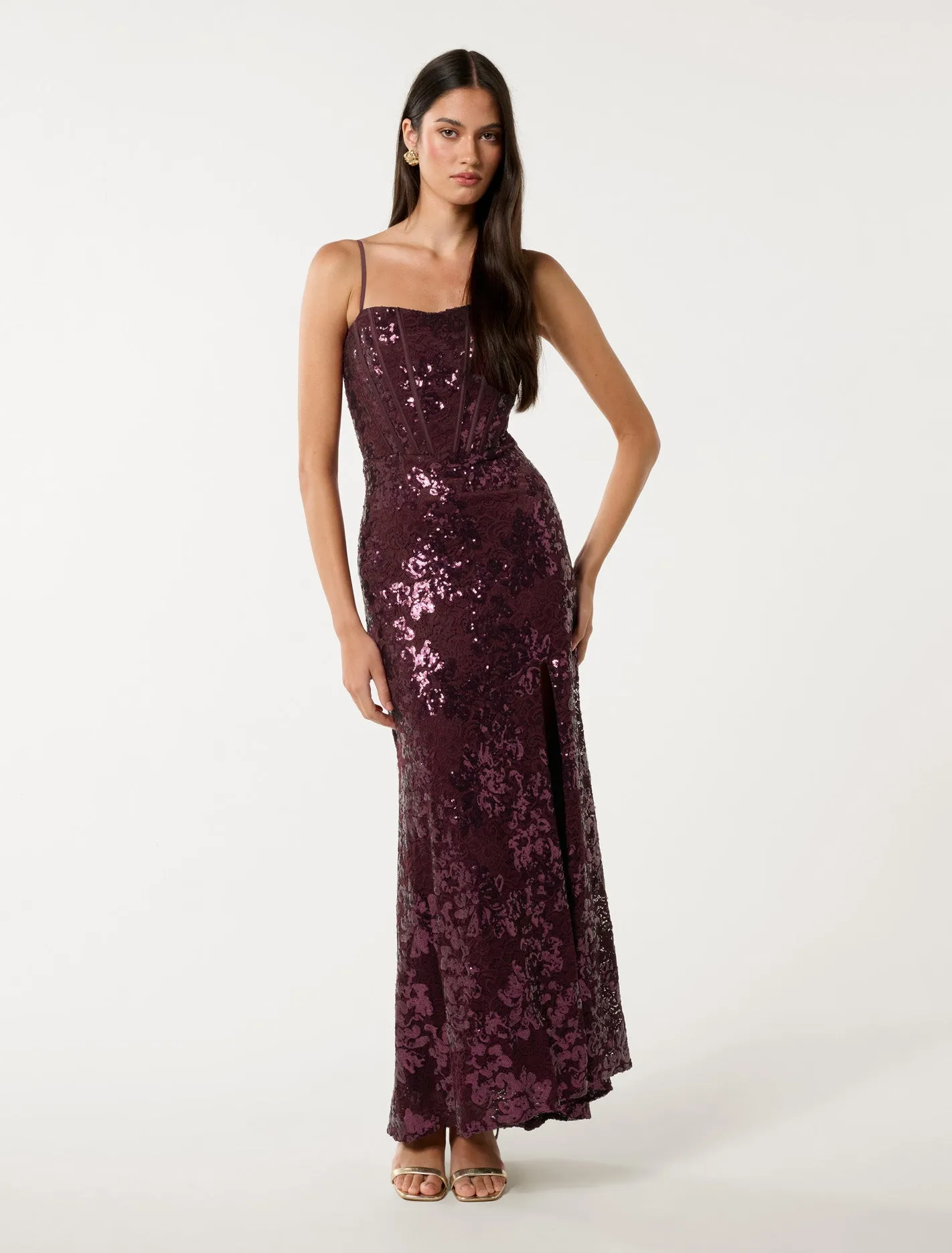 Lucia Strappy Sequin Maxi Dress
