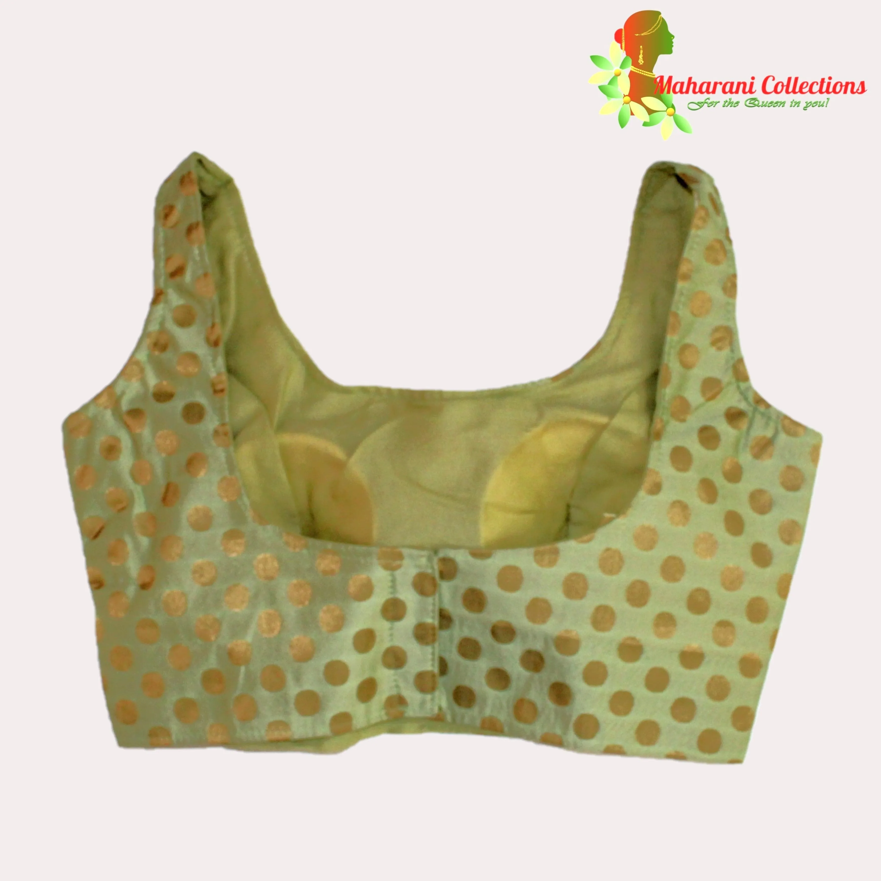 Maharani's Pure Banarasi Silk Saree - Asparagus Green (with Stitched Blouse and Petticoat)