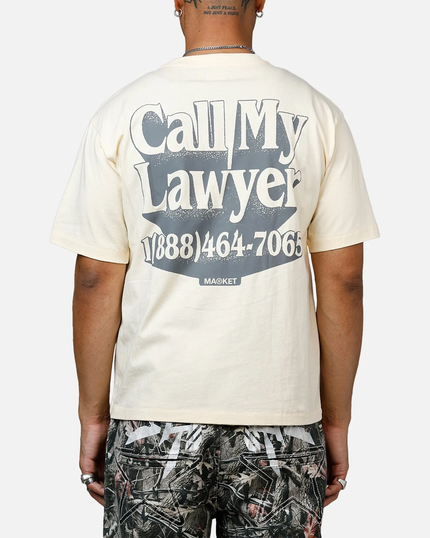 Market Call My Lawyer 3D T-Shirt Cream