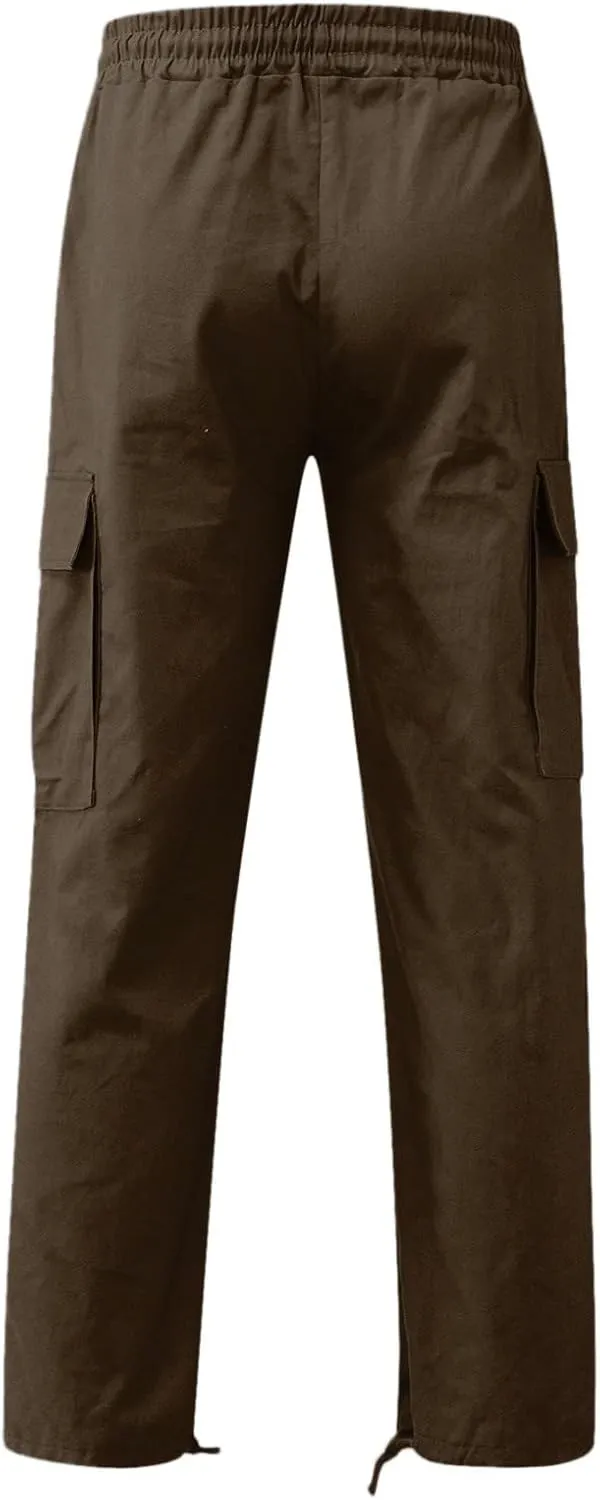 Mens Sweatpants with Pockets Big and Tall Joggers for Men Elastic Waist with Zipper Pockets Sweat Pants Men's Winter