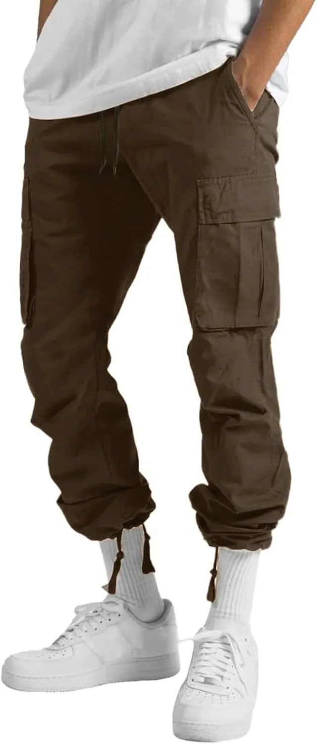 Mens Sweatpants with Pockets Big and Tall Joggers for Men Elastic Waist with Zipper Pockets Sweat Pants Men's Winter