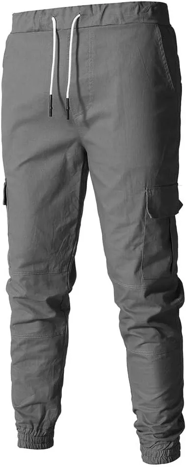QWENTMTNTY Cargo Pants for Men Slim Fit Casual Cotton Skinny Joggers Big and Tall Hiking Athletic Gym Workout Sweatpants