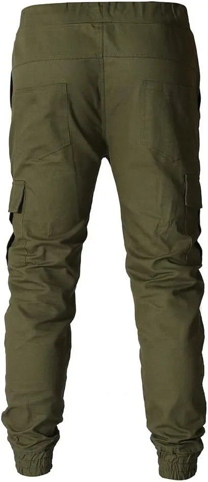 QWENTMTNTY Cargo Pants for Men Slim Fit Casual Cotton Skinny Joggers Big and Tall Hiking Athletic Gym Workout Sweatpants