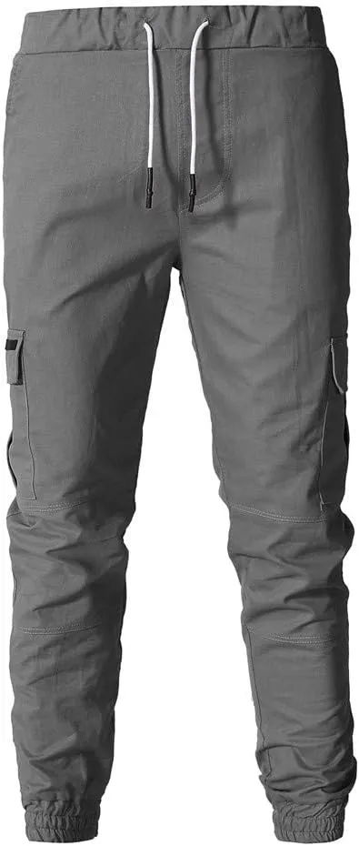QWENTMTNTY Cargo Pants for Men Slim Fit Casual Cotton Skinny Joggers Big and Tall Hiking Athletic Gym Workout Sweatpants