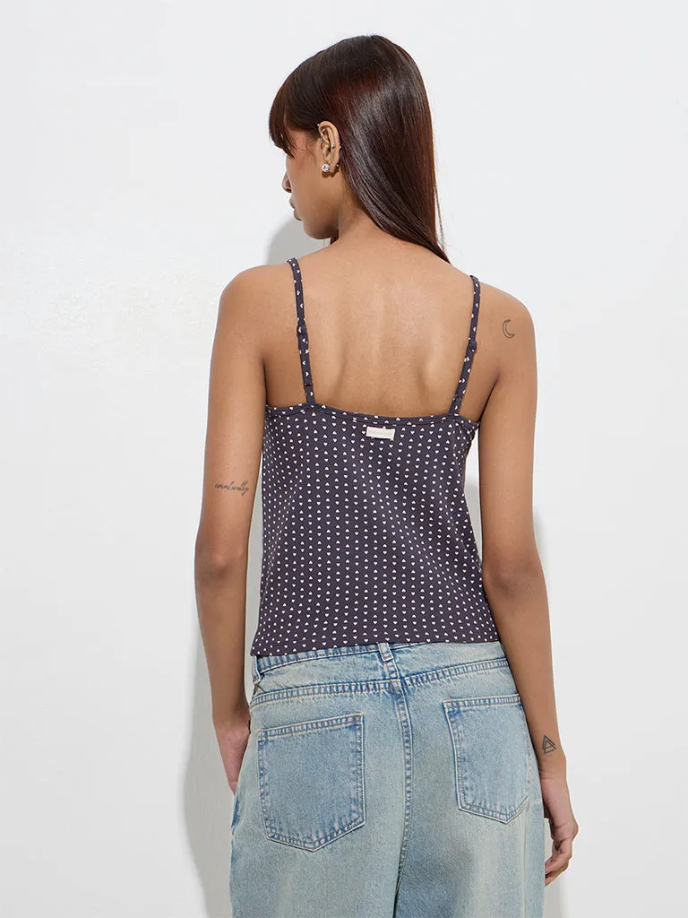 Superstar Mauve Printed Cotton-Blend Camisoles- Pack of 2