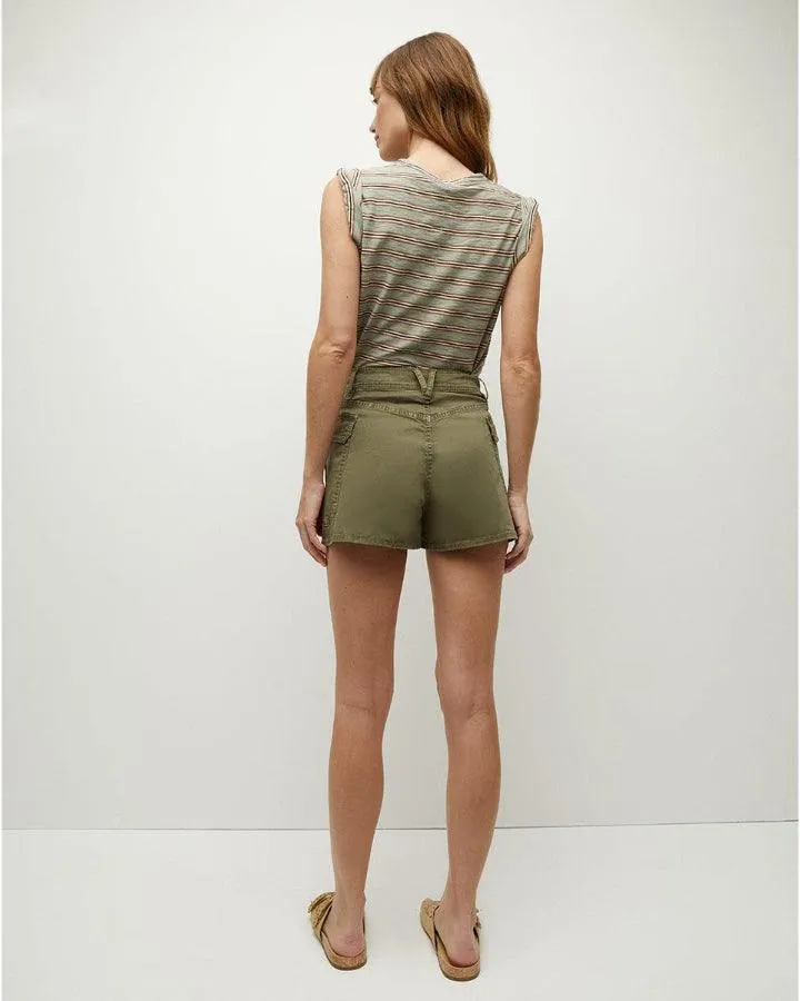 Veronica Beard Dree Striped Muscle Tee Sage Multi